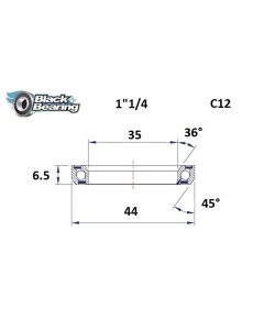 Black Bearing Steuersatzlager (35x44x5.5mm | 36 /45)