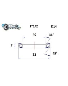 Black Bearing Steuersatzlager (40x52x7mm | 36 /45)