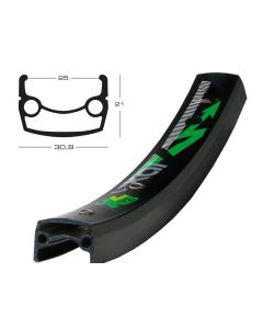 Exal XL 25 Disc Fahrradfelge (26" | schwarz | 36 Loch | 559-25 | VL 8 | 5mm)