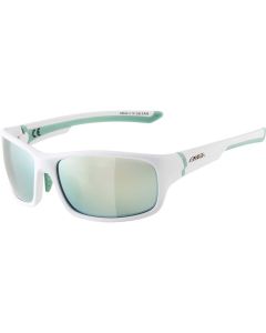 Alpina Lyron S Sonnenbrille (weiß / pistachio | Gläser emerald verspiegelt)