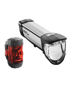 b&m Ixon Core Batterieleuchtenset (schwarz / silber)