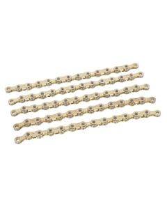XLC CC-C05 Fahrradkette (1/2 x 11/128 | 118 Glieder | 11-fach | gold/gold)