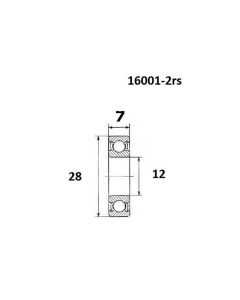 Black Bearing B3 Lager (12x28x7mm)