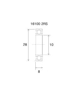 Black Bearing B3 Lager (10x28x8mm)