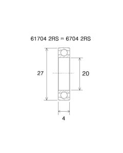 Black Bearing B3 Lager (20x27x4mm)