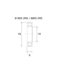 Black Bearing B3 Lager (10x19x5mm)
