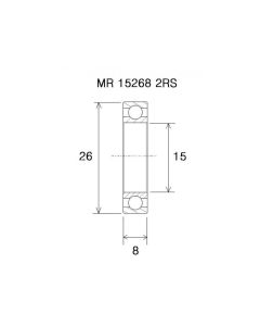 Black Bearing B3 Lager (15x26x8mm)