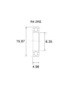Black Bearing B3 Lager (6.35x15.88x4.98mm)