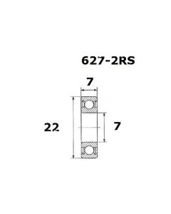 Black Bearing B5 Lager (7x22x7mm)