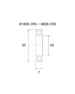 Black Bearing B5 Lager (40x52x7mm)