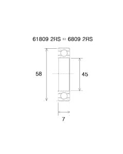 Black Bearing B5 Lager (45x58x7mm)