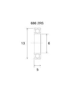 Black Bearing B5 Lager (6x13x5mm)