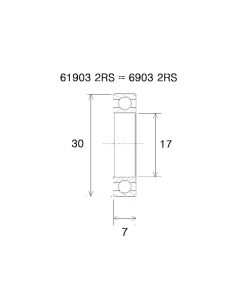 Black Bearing B5 Lager (17x30x7mm)