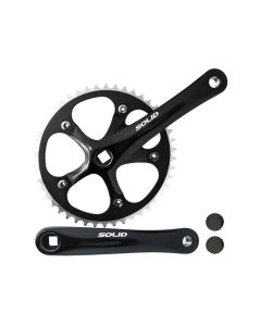 Messingschlager Single Speed Kurbelsatz (165mm Alu | 46 Zähne | schwarz)