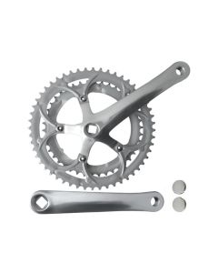 Messingschlager Kurbelsatz (170mm | 42-52 Zähne | 2-fach | silber)