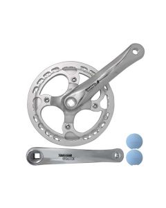 SunRace FCS722 Kurbelsatz (42 Zähne | 170mm | mit Kettenschutz | silber)