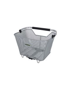 Racktime Baskit Deluxe Fahrradkorb (23 Liter | silber | Snapit 2.0)