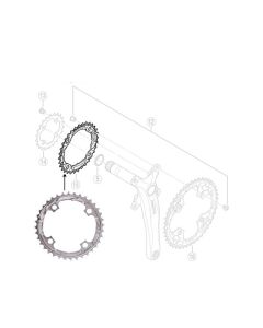 Shimano Deore FC-M532 Kettenblatt (36 | ø104 mitte | silber)