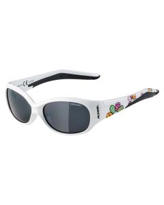 Alpina Flexxy Kids Sonnenbrille Kinder (weiß / Blumen gloss | Gläser schwarz)