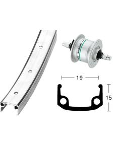 Bike-Parts Vorderrad 28x1 3/8 Nabendynamo DH3N31 Starr36L