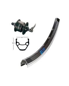 Bike-Parts Vorderrad 26x1.75 Nabendynamo 3N72 SSP 36L Exal ZX 19 (sw)
