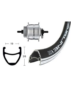 XLC Vorderrrad 28x1.75DH3D32 Disc6L.silber Starr 36Loch (Rodi Airline 1 | schwarz Speichen)