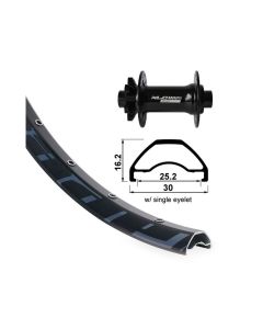 XLC Vorderrrad 29" XLC 6-Loch TA 15 110mm (Rodi Ready 25 DISK | schwarze Speichen 32L)