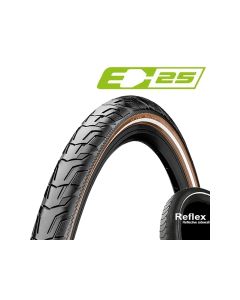 Continental Ride City E25 Reflex 37-622 Drahtreifen (schwarz / braun)