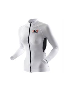 X-Bionic The Trick Full Zip Langarm Fahrradtrikot Damen (weiß / schwarz)