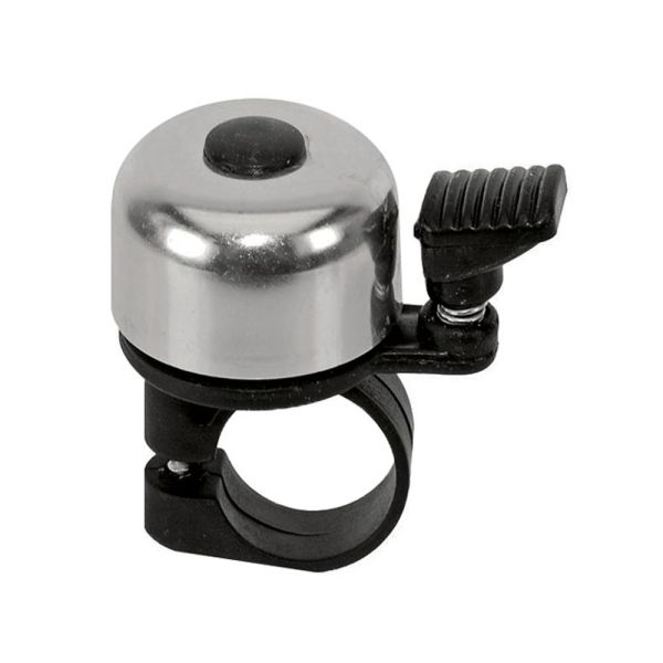 Messingschlager Mini Alu Fahrradklingel (metrische Schraube | silber)