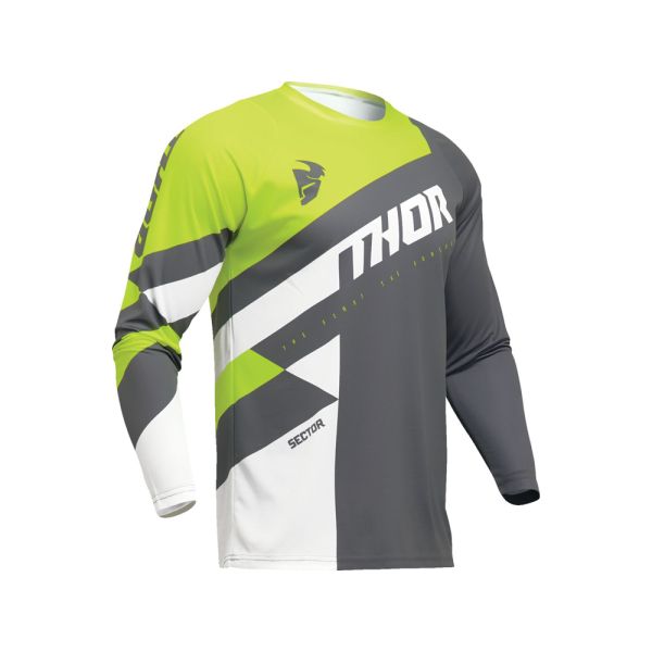 Thor Sektor Checker Fahrradtrikot Herren (grau / grÃ¼n)-4XL