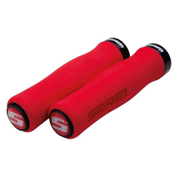 Sram Contour Fahrradgriffe (rot | 129mm | mit Klemme schwarz | inkl. Endstopfen)
