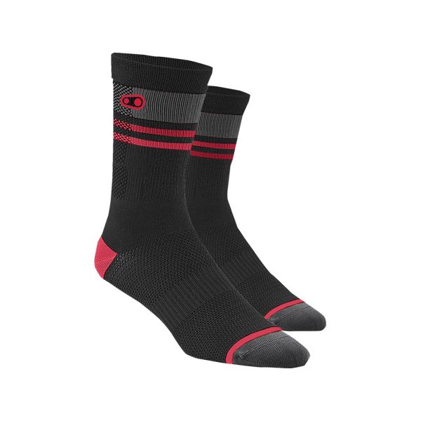 Crankbrothers Icon MTB Fahrradsocken (schwarz / rot)-42-46