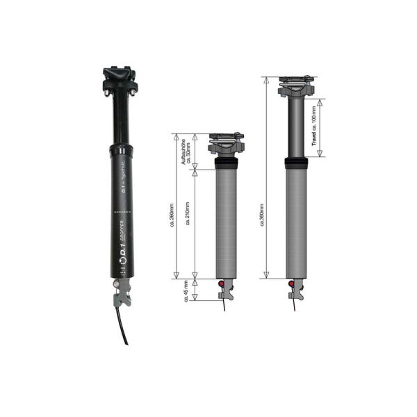 by.Schulz D.1Ri T100 TeleskopsattelstÃ¼tze (Ã˜34