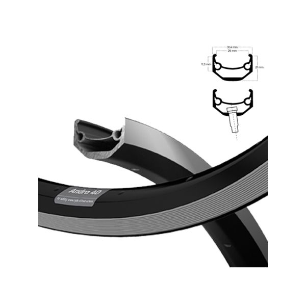 Ryde ANDRA 40 25-584 Felge (32 Loch | VL 8.5 mm | (schwarz)