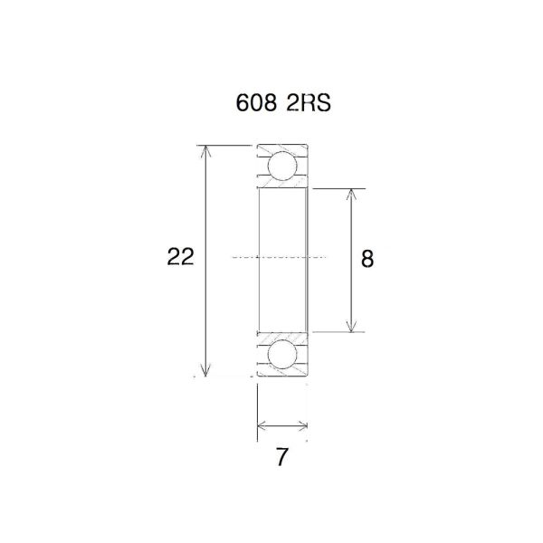 Black Bearing B3 Lager (8x22x7mm)