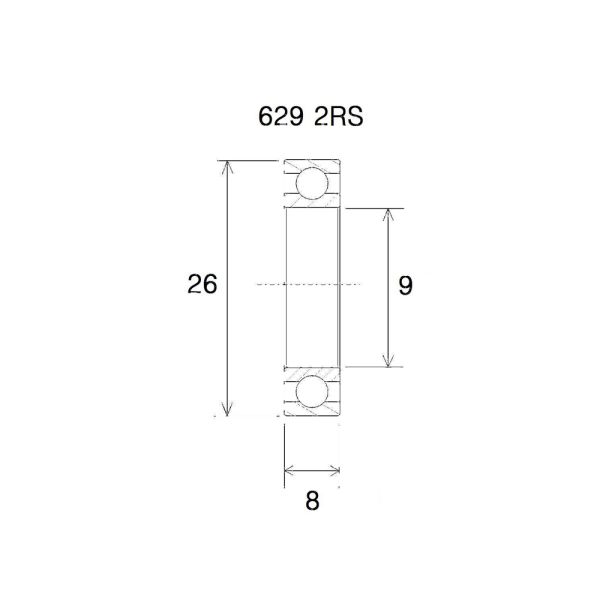 Black Bearing B3 Lager (9x26x8mm)