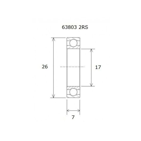Black Bearing B3 Lager (17x26x7mm)