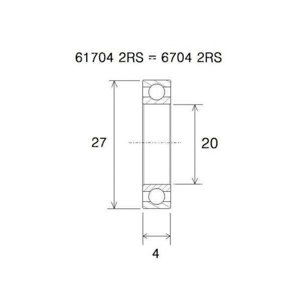 Black Bearing B3 Lager (20x27x4mm)