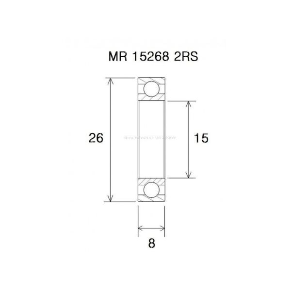 Black Bearing B3 Lager (15x26x8mm)