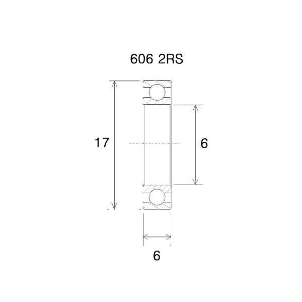 Black Bearing B5 Lager (6x17x6mm)