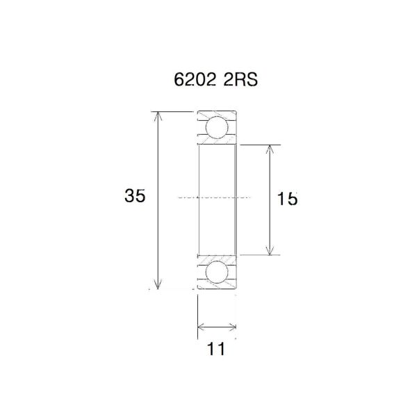 Black Bearing B5 Lager (15x35x11mm)