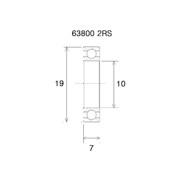 Black Bearing B5 Lager (10x19x7mm)
