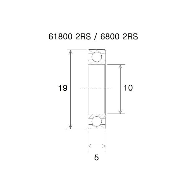 Black Bearing B5 Lager (10x19x5mm)
