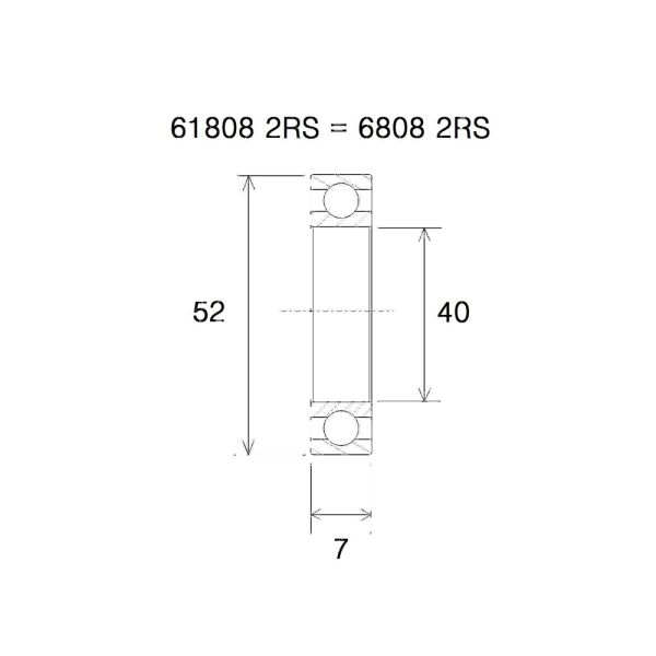 Black Bearing B5 Lager (40x52x7mm)