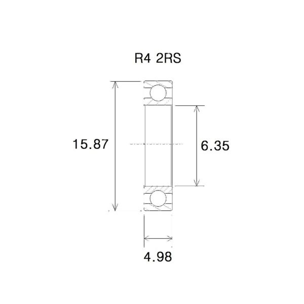 Black Bearing B5 Lager (6.35x15.88x4.98mm)