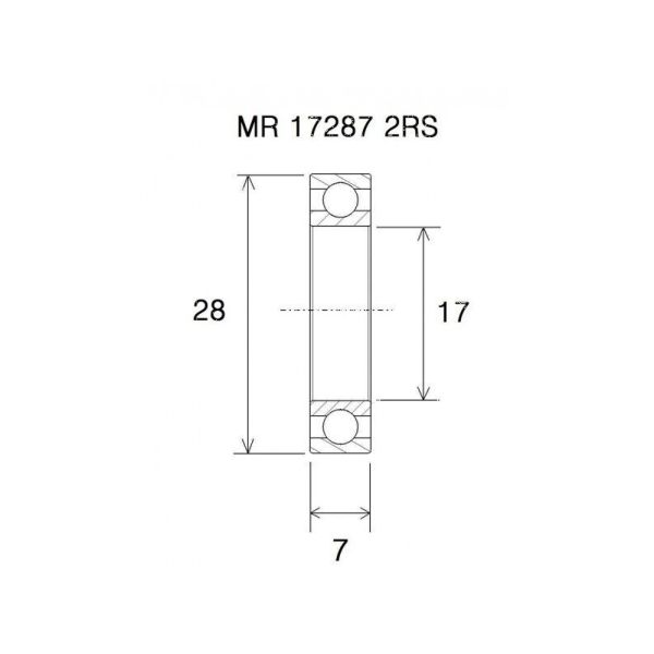 Black Bearing B5 Lager (17x28x7mm)