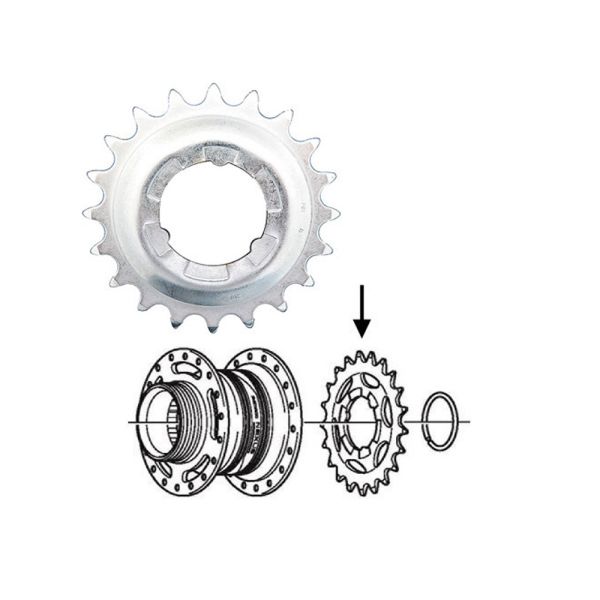 Shimano Nexus7 Steckkranz (18 ZÃ¤hne | gekrÃ¶pft | silber 028)