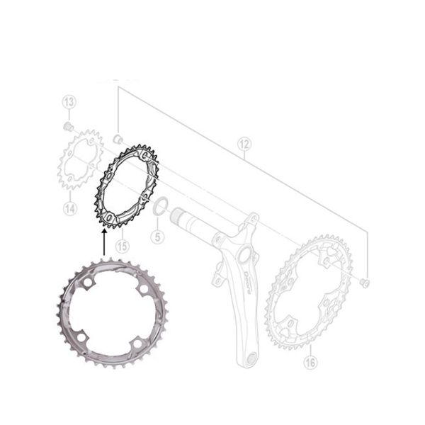 Shimano Deore FC-M532 Kettenblatt (36 | Ã¸104 mitte | silber)