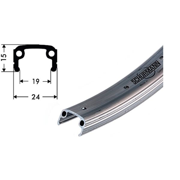 SchÃ¼rmann Airline 1 Aluminium Bicycle Rim (19-622 36l | silver)
